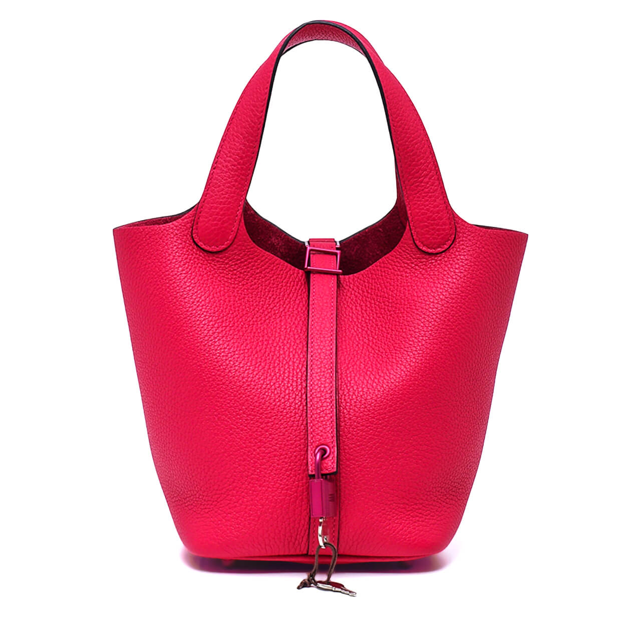 Hermès -  Rose Mexico Clemence Leather SO PINK Hardware Picotin 18